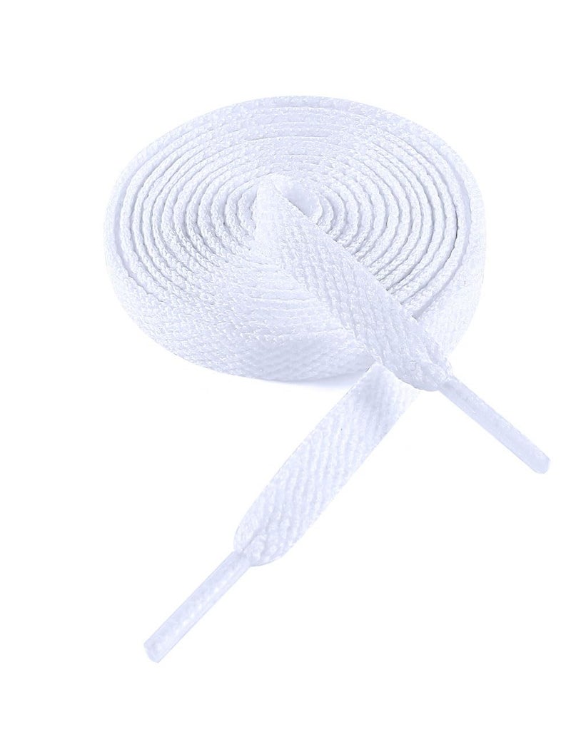 VSUDO 50" Flat Snow White Shoe Laces for Sneakers, Shoelaces for Sneakers, Replacements Shoe Strings for Women or Men (1 Pair-Snow White-127CM) - Image 1